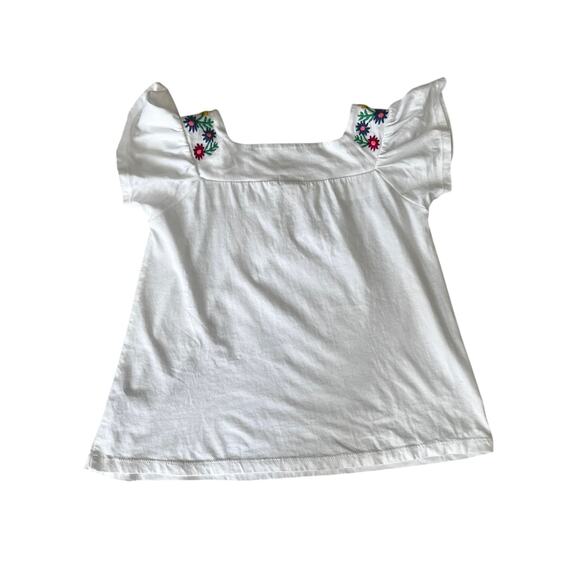 J.Crew Crew Cuts Girls Top Embroidered Square Neck Flutter Sleeves Size 8 - Picture 4 of 7
